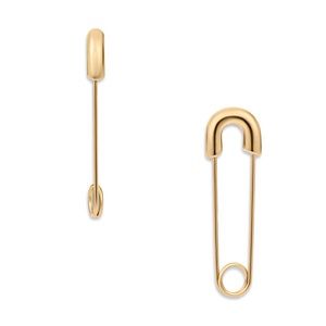 Ellie Vail Abi Safety Pin Earrings in Gold.